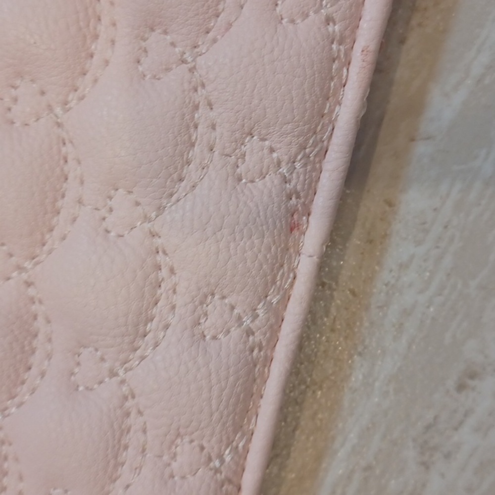 Betsey Johnson Pink Heart Design Quilted Clutch - Picture 8 of 8